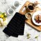 100% Cotton Terry Cloth Kitchen Towels, Super Soft and Absorbent Dish Towels for Drying, Checkered Designed Hand Towels for Kitchen, 16 x 26 Inches, 4 Pack, Black